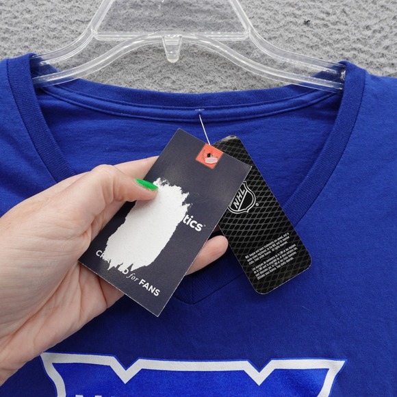 Fanatics Womens Medium New York Rangers NHL Blue VNeck Short Sleeve‎ TShirt NWT - Picture 6 of 13